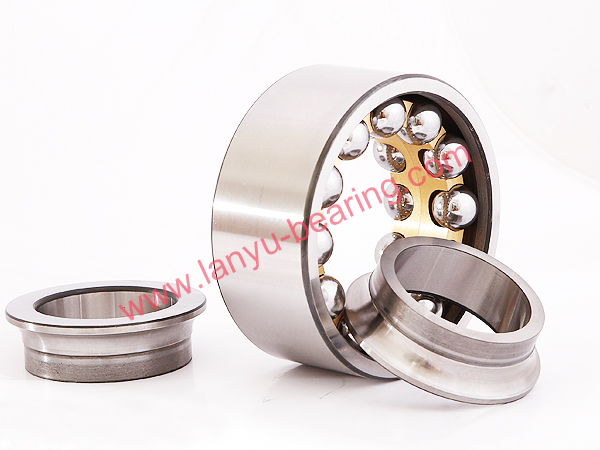 Double inner ring double row angular contact ball bearing